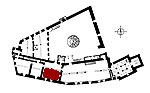 Small plan of the castle (ground floor) showing the present position