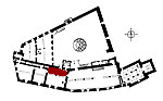 Small plan of the castle (ground floor) showing the present position