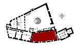 Small plan of the castle (ground floor) showing the present position