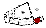 Small plan of the castle (ground floor) showing the present position