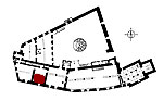 Small plan of the castle (ground floor) showing the present position
